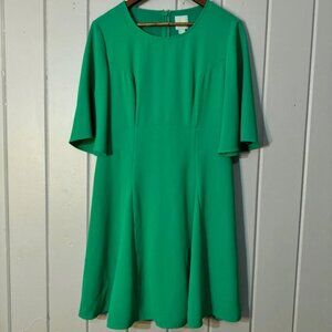 Cece Dress Woman 12 Lush Green Fit Flare Butterfly Sleeve Lined Mini Size 12